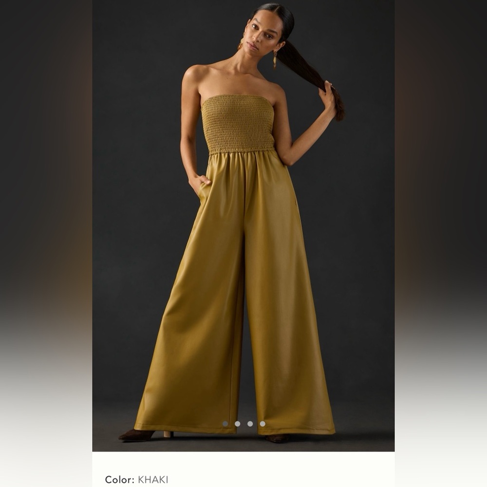 Anthropologie Faux Leather Jumpsuit